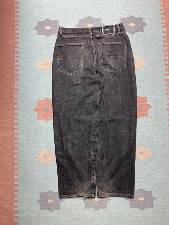 Vintage y2k baggy jeans Sean John wide leg black grunge cyber goth skater 34x31 A04oLSIIN