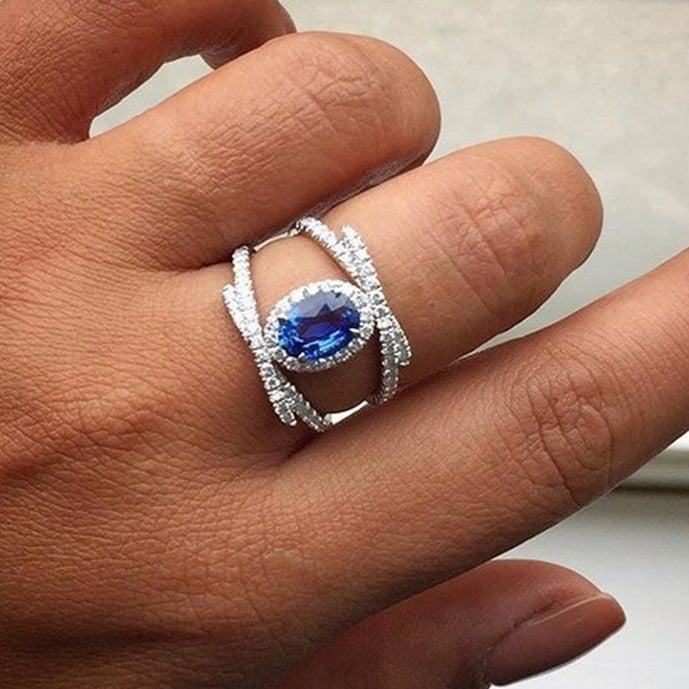 ✨Trendy Fashion Cross Oval Royal Blue Zircon Rings for Women, EVGG1249 cUGpXSYfy
