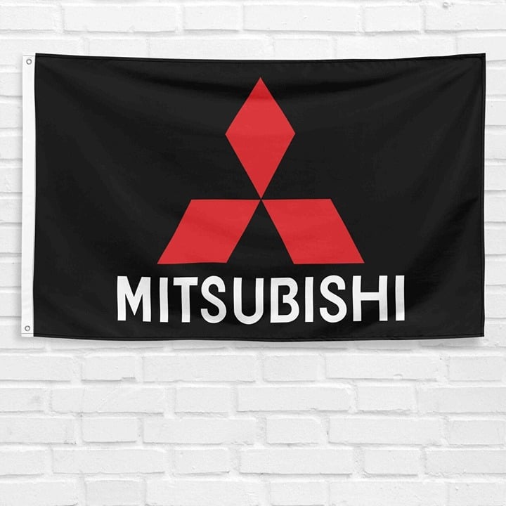 Mitsubishi Logo 3x5 ft Flag HKS JDM Ralliart 3000GT Lancer EVO Car Garage Banner 0eP2n3gXP