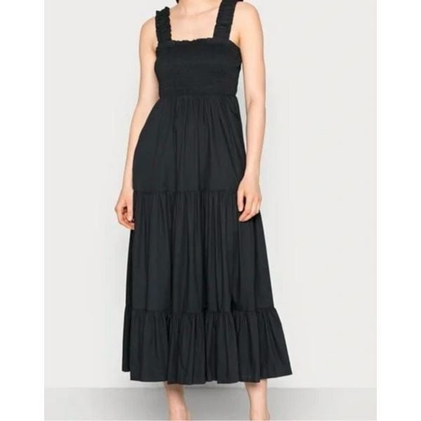 NEW Never Worn Abercrombie and Fitch 	
Smocked Bodice Easy Maxi Dress in Black S 5azxAr7qp